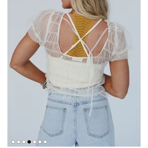 DREAMY TULLE SMOCKED TOP - Picture 3 of 5